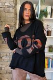 Big Softie Amour Slouch Knit Jumper Black /12=
